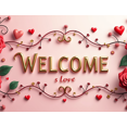 thumbnail image 4 of Welcome Decorative Banner with Roses and Hearts for Parties Events Celebrations Wedding Backdrop Party Decoration and Indoor Photography Background, 4 of 4