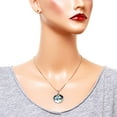 thumbnail image 2 of Round Shape Abalone Shell Pendant Necklace Rhodium Plated 17 Inch Snake Chain J0751, 2 of 3
