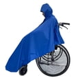 thumbnail image 6 of Wheelchair Poncho Rain Protection Cape W/Reflective Strip Over Knee Coverage Blue, 6 of 8