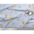 thumbnail image 2 of Soimoi Blue Cotton Jersey Fabric Artistic Leaf & Floral Decor Fabric Printed Yard 58 Inch Wide, 2 of 3