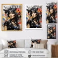 thumbnail image 4 of Designart "Punk Couture Woman Portrait" Inspirational Framed Wall Art - Glam Black Fashion Hallway Framed Wall Art Decor, 4 of 6