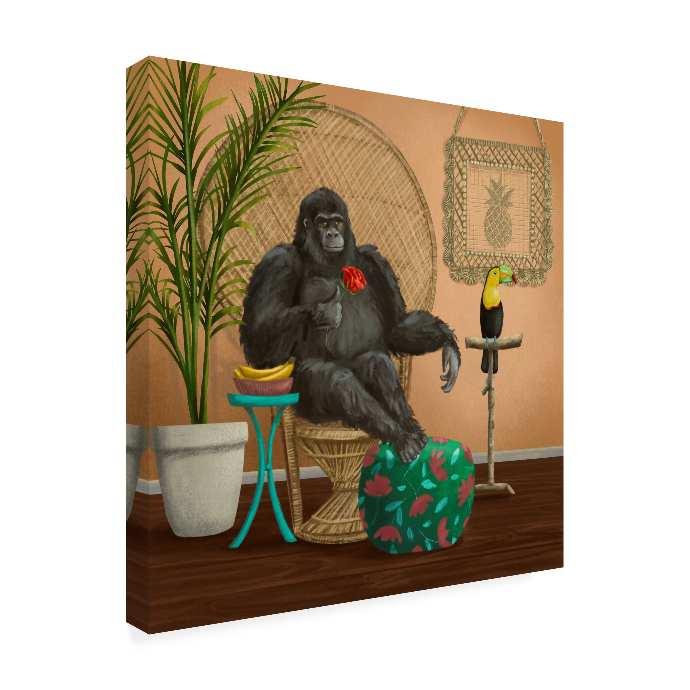 Canvas Wall Art - Christine Rotolo 'Animals of Leisure 2' Wall Art for Living Room, Bedroom, or Office DÃ©cor by Trademark Fine Art - 18 x 18 Inches