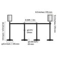 thumbnail image 4 of VEVOR Stanchion Post, 8 Pcs Stanchions with Retractable Belts, Carbon Steel Black Stanchions Queue with Sand Injection Hollow Base, Crowd Control Barriers for Theaters, Parties, Weddings, 4 of 9