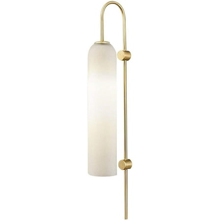 

SHADY Mid-Century Wall Sconce with On/Off Switch Smoke Gray Luxury Wall Mounted Bedside Plug in Wall Light Creative Long Tube Glass Decoration Wall Lamps for Living Rooms Bedrooms Backgr
