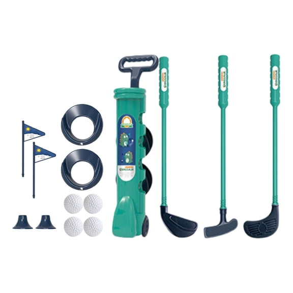 Juego de golf para niños con bolsa de soporte para palos, césped interactivo, juego educativo temprano, juguete Azul