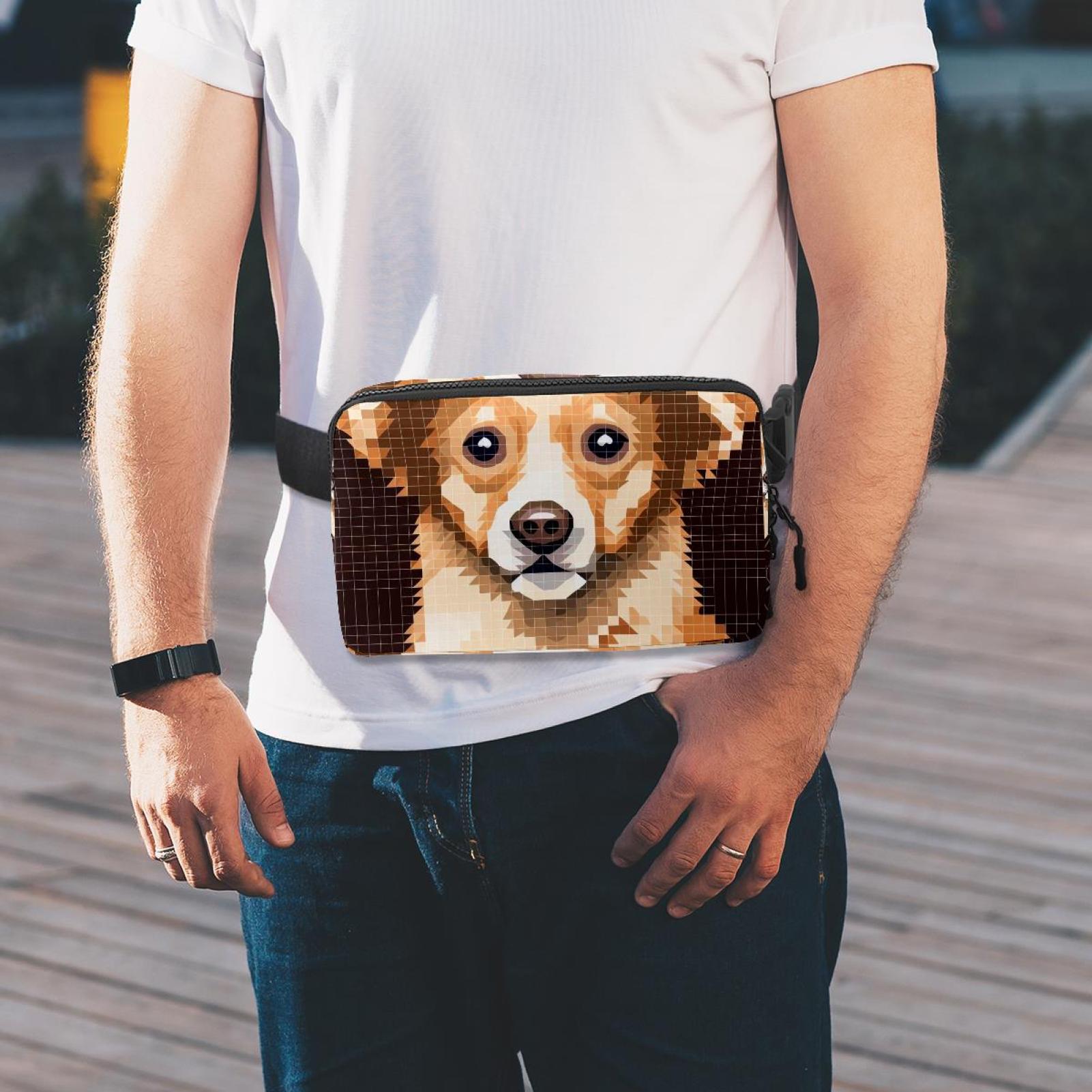 Pixel dog Adjustable Lightweight Waist Bags with Extension Strap, Unisex Running Belt Fanny Pack
