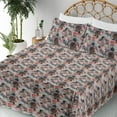 thumbnail image 3 of Ambesonne Geometric Fitted & Flat Sheet with Shams 4 Pcs Set, Modern Polygonal Blossoms, Calking, Pale Pink Dark Sea Green, 3 of 5