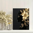 thumbnail image 2 of Black Gold Woman Floral Canvas Wall Art， Suitable for Living Room， Bedroom， Office， Dining Room， and Bathroom Decor., 2 of 8