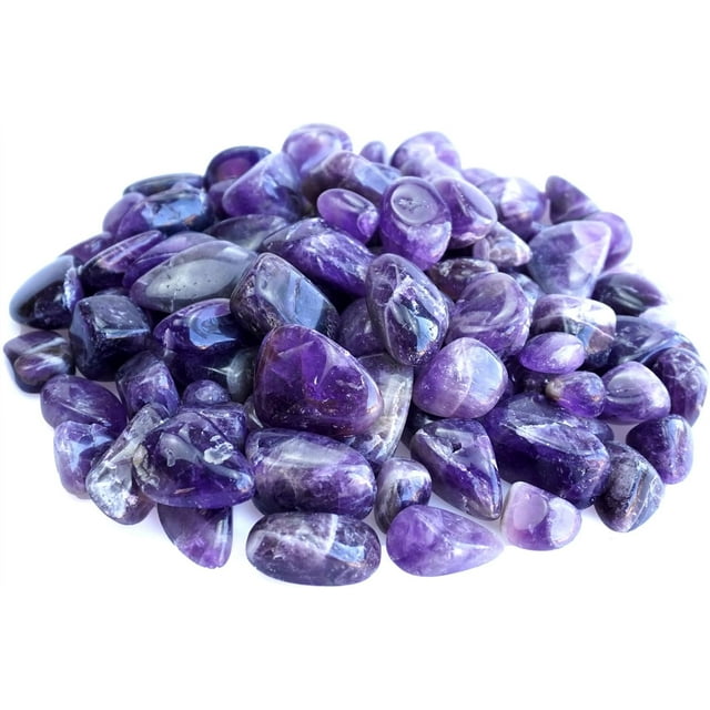 Sisamn Pierre de Guérison en Cristal d'Améthyste 3 Lb Roulée en Vrac, Ensemble de Pierres de Guérison en Cristal d'Améthyste Polies Brutes, Pierres de Cristal d'Améthyste Pierres pour Fabrication de Bijoux, Guérison Reiki