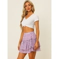 thumbnail image 2 of DARING DIVA Women's Elastic Waist Layer Ruffle A-Line Skirt XS Light Purple, 2 of 6