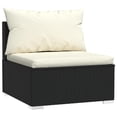 thumbnail image 2 of vidaXL 4 Piece Garden Lounge Set with Cushions Poly Rattan Black, 2 of 5
