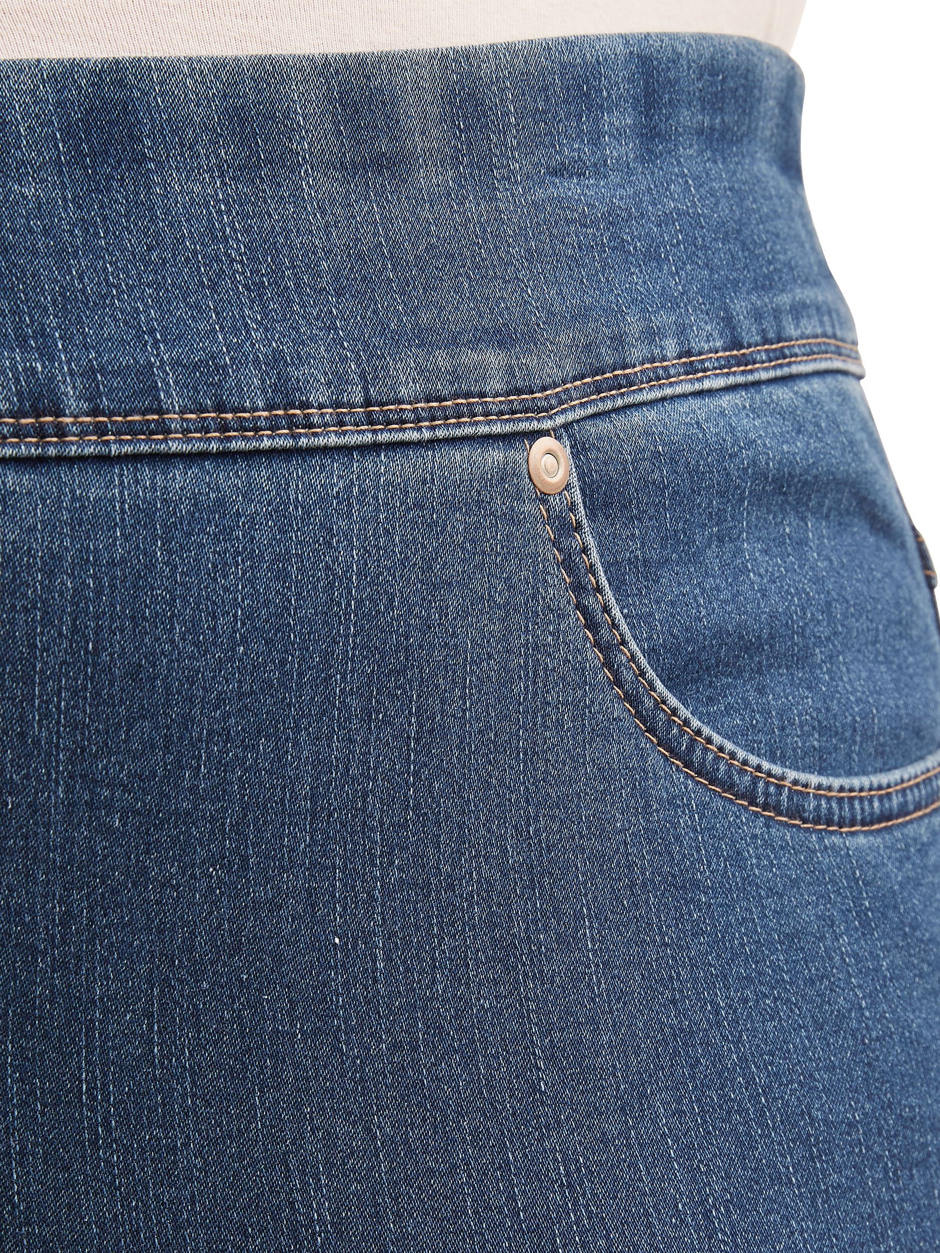 Terra & Sky Women's Plus Size Tummy Control Pull On 4 Pocket Jean with Stretch