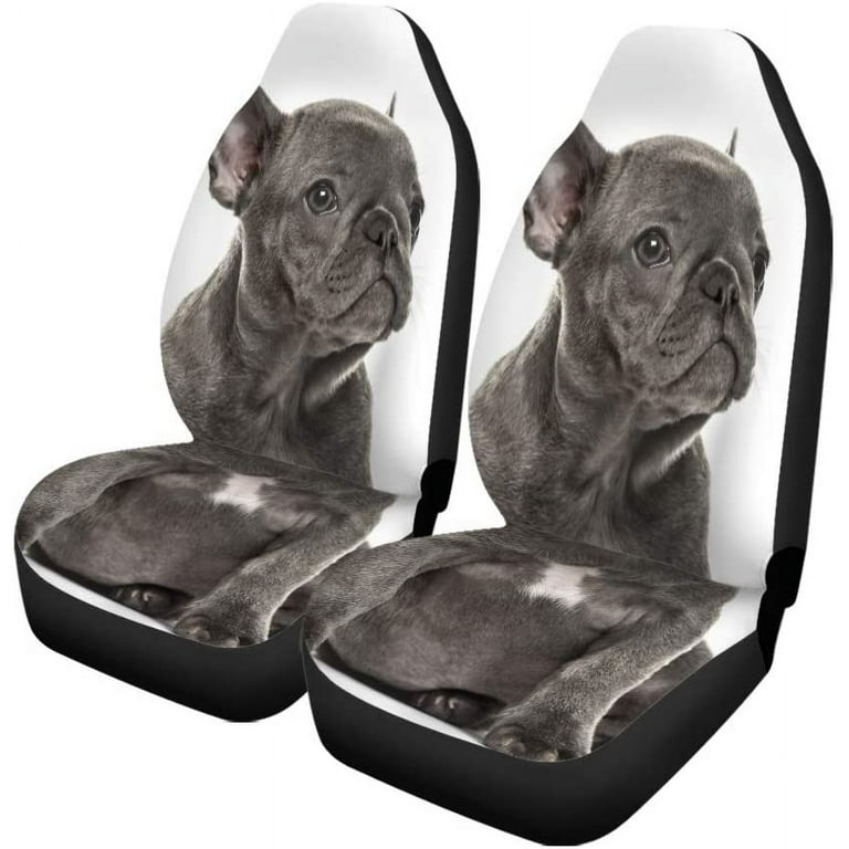 French Bulldog Car Seat Covers - Grey (Set of 2) French Bulldog Car Seat Covers - Grey (Set of 2)