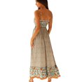 thumbnail image 4 of ICHUANYI Clearance Women's Printing Color Jumpsuit Short Skirt Sexy Off Shoulder Waist Sleeveless Dress(Yellow, XL) ICHUANYI WER2023081106893, 4 of 9