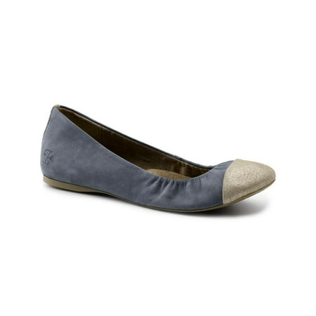 - Lila SureGrip Womens Emma Navy/Gold Slip Resistant Work Flat