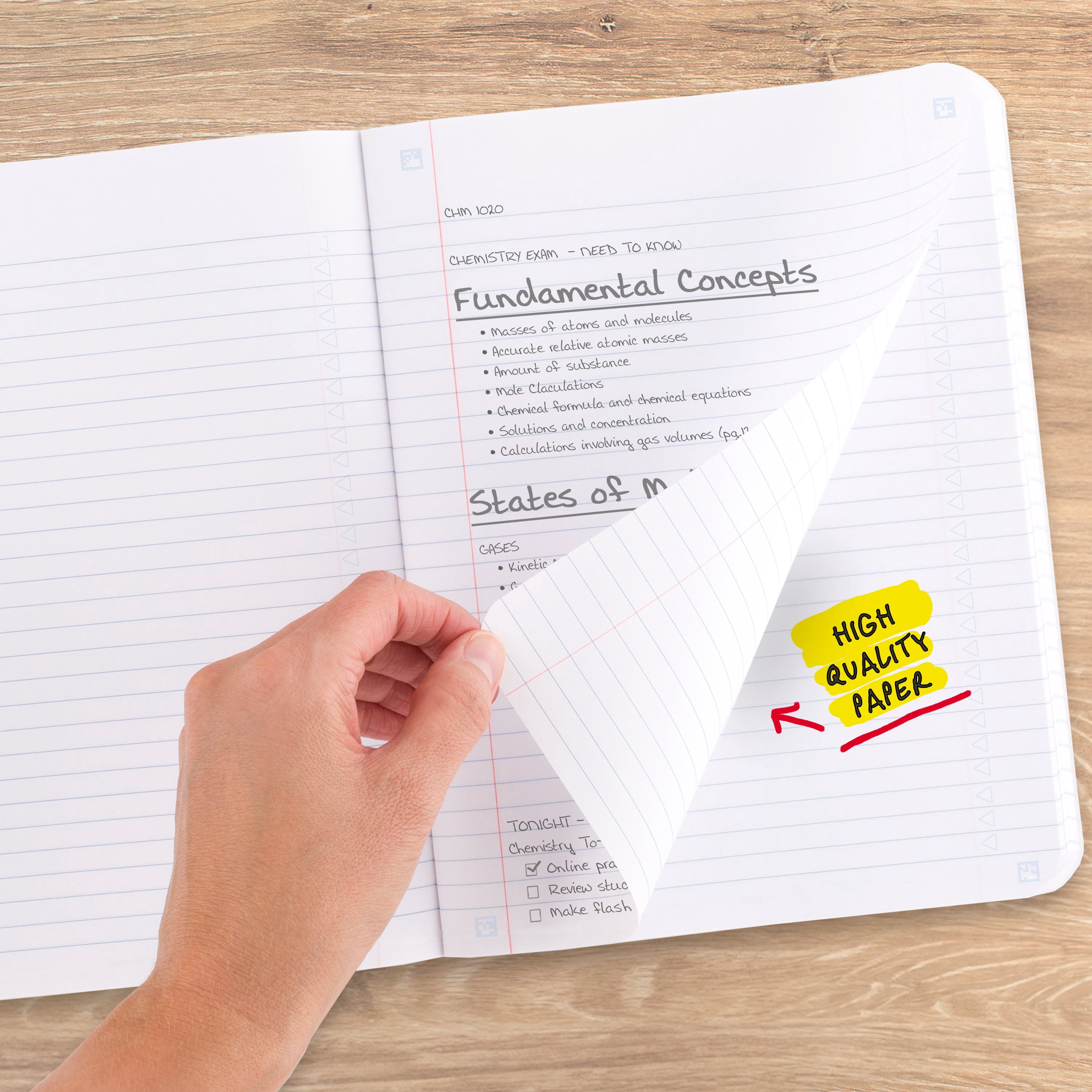 (2 pack) Five Star Composition Book Plus Study App, College Ruled, 80 Sheets, Poly, 7.5" x 9.75", Black