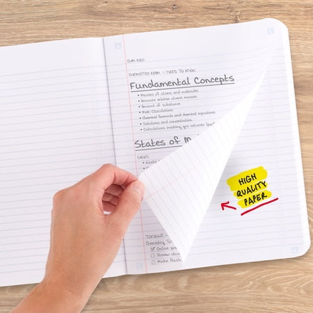 Five Star Composition Book Plus Study App, College Ruled, 80 Sheets, Poly, 7.5" x 9.75", Black