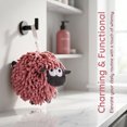 thumbnail image 2 of REGALWOVEN Chenille Hand Towels with Hanging Loop, 1 Pack Funny Bathroom Hand Towel in Sheep Shape, Absorbent Fast Drying Towels Purple 7" x 7", 2 of 7