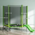 thumbnail image 3 of Qaba 85" Trampoline for Kids with Slide, Ladder and Safety Enclosure, Green, 3 of 10