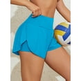 thumbnail image 3 of Charmo High Waisted Sport Swim Shorts for Womens Side Slits Boardshorts with Pockets 2 in 1 Swimsuit Bottoms UPF 50+,S-3XL, 3 of 6