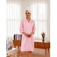 thumbnail image 3 of Ekouaer Women Zipper Robe Lightweight House Coat Zipper Front Short Bathrobes Soft Nightgown with Pockets, 3 of 6