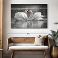 thumbnail image 3 of Elephant Stock Loving Couple Swan Wall Art - Horizontal Canvas Wall Art - Living Room Wall Decor - Animal Canvas - White And Gray Decor - 51" x 34", 3 of 8