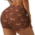 thumbnail image 2 of Naloa Dachshund Dog Puppy Biker Shorts for Women Seamless Scrunch Short Women’s Yoga Shorts for Gym Running Sport Shorts - Large, 2 of 9