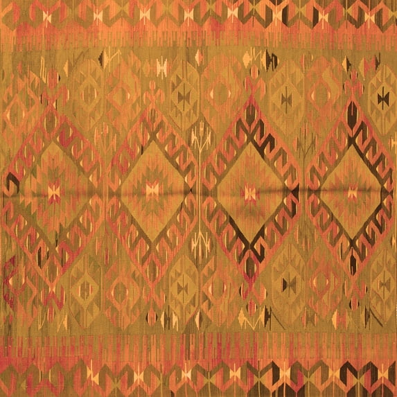 Ahgly Company Indoor Square Persian Orange Traditional Area Rugs, 6' Square