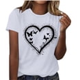 thumbnail image 2 of Xuyuer Women Blessed Beyond Measure Funny Cute T Shirts for Women Cute Sleeved Tops, Summer T-Shirt for Leisure Outdoor Casual Wear Simple Heart Graphic Shirts Vacation Thankful Tee, 2 of 4