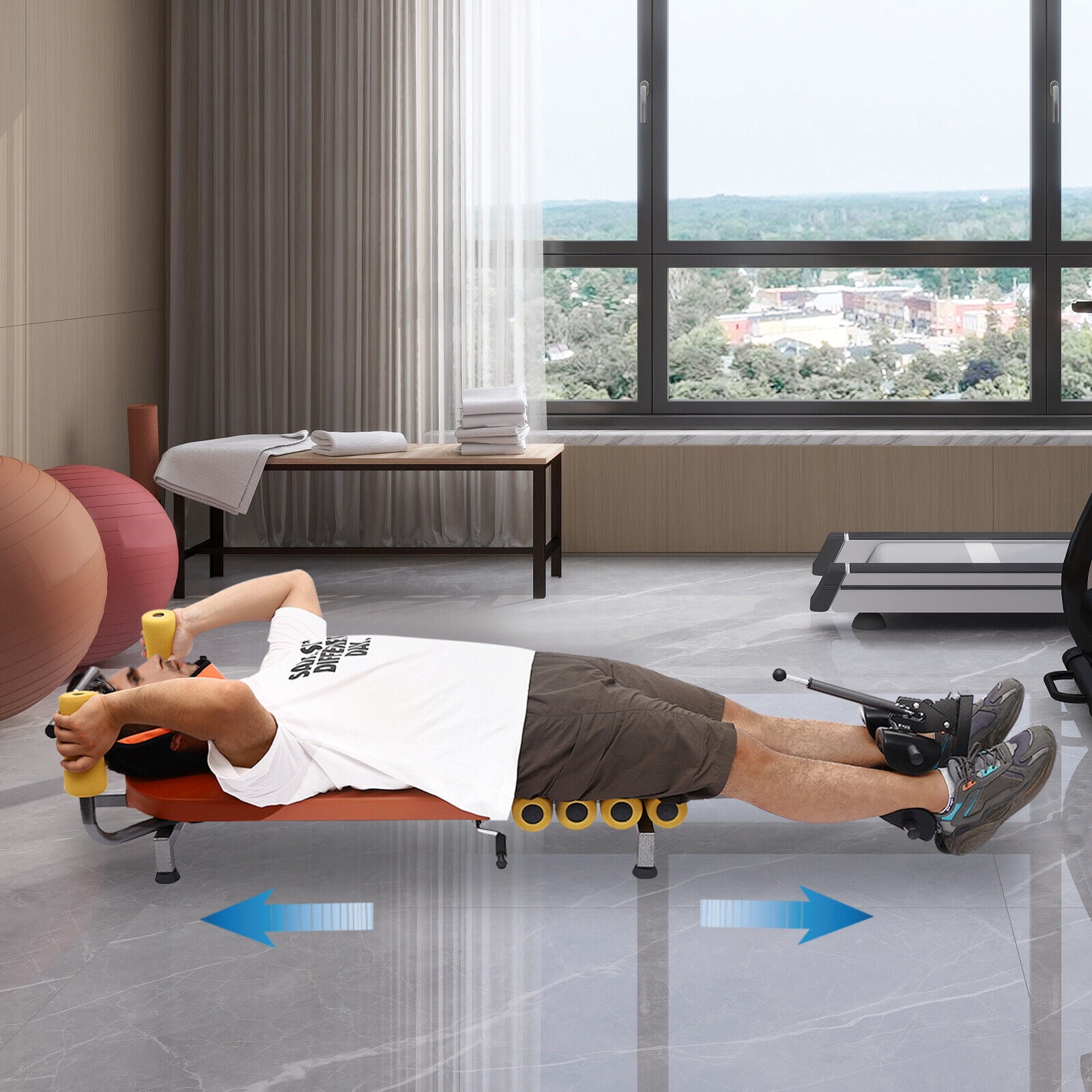 130kg/286.6lbs Load Purptarol Training Bench, Adjustable Back Stretch Bench,Inversion Table Alternative with Sponge Rollers, Neck Stretcher for Tension Relief, for Office Workers,Students,Athletes