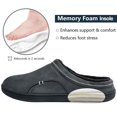 thumbnail image 2 of Mens Slippers Memory Foam Comfort Fuzzy Plush Lining Slip On House Shoes Indoor Outdoor Clog Gray, Size 15-16, 2 of 7