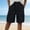 Black, variant on Women Wide Leg Shorts Loose Knee‑Length Linen Button Fly Multi‑Pocket Hiking Shorts Black