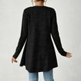 thumbnail image 6 of Womens Long Sleeve Cardigans Lightweight Fleece Tie Front Tunic Tops Comfy Fall Casual Outwear Cardigan Black, M, 6 of 7