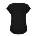 thumbnail image 3 of Women Summer Basic Tops Flutter Sleeve V Neck Tee Solid Color Casual Blouses Loose Fit T Shirt for Women Womens Summer Tops, 3 of 3