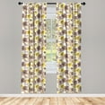 thumbnail image 3 of Ambesonne Vintage Curtains, Grungy Roses Romantic, Pair of 28"x63", Yellow Beige Brown, 3 of 5