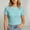 Mint Green, variant on DuoJiaJ Womens Short Sleeve Top, Crew Neck Slim Fit Semi Transparent Workout Black L