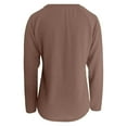 thumbnail image 5 of Cute Clothes Women's Solid Color Sweatshirt Women's Casual Long Sleeve V Neck Sweatshirt Soft Ribbed Knit Pullover Tops For Everyday Wear Comfortable Stylish Basic Shirt, 5 of 6