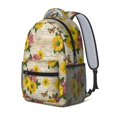 thumbnail image 2 of Sunflower and Hydrangea Cream Pattern Backpack for School, Cute School Bag with Adjustable Shoulder Straps and Padded Back, 15.3"x11"x6.7", 2 of 5