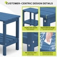 thumbnail image 3 of FUNDAZE HDPE 2-Layer End Table for Living Room, Outdoor Side Table, Patio Small End Table, Navy Blue, 3 of 12