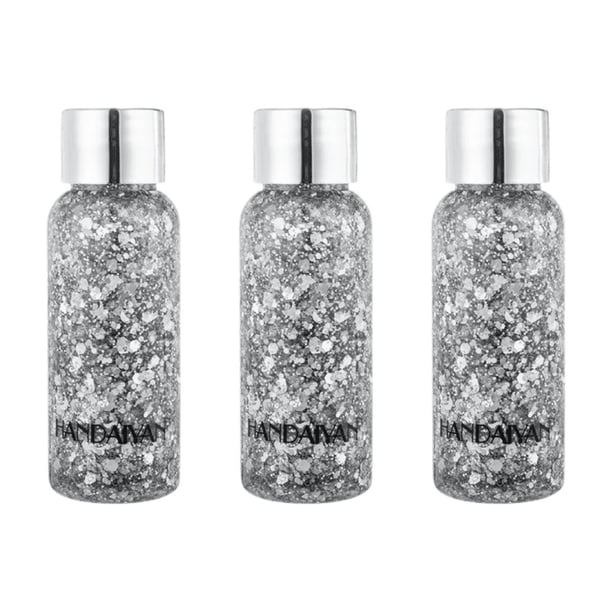 3 Pzs Body Glitter Maquillaje Cabello Cuerpo Brillos Colores