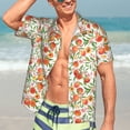 thumbnail image 5 of Lsque Fruits Peach2 pattern Hawaiian Shirt for Men, Unisex Summer Beach Casual Short Sleeve Button Down Shirts-Small, 5 of 9