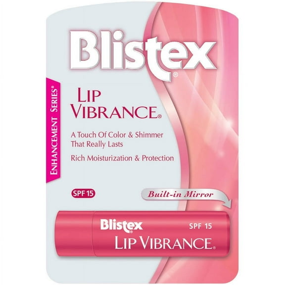 Blistex Lip Vibrance Lip Care Balm, SPF 15 Protection, For Chapped Lips, 1 stick, 0.13 oz