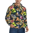 thumbnail image 2 of Lsque Butterfly Wild Insect Pattern Casual Men's Hoodie,Hooded Sweatshirt with Kangaroo Pocket,Pullover Hoodie-XX-Large, 2 of 7