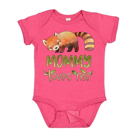 

Inktastic Mommy Loves Me Cute Red Panda Gift Baby Boy or Baby Girl Bodysuit