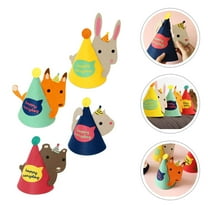 Milisten Party Hats Assorted Color Animal Theme Childrens Activities 4Pcs 7.1*7.7in