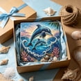 thumbnail image 5 of Underwater Dolphins Diamond Art Kit, with Frame Crystal Rhinestone Canvas for Home Wall Decor Relaxing DIY Craft Gift, Gifts for Family and Friends(Dolphins), 5 of 8