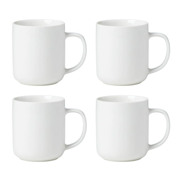 Oneida 24 Seven White 14 oz White Porcelain Mugs (Set of 4)