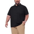 thumbnail image 4 of INSPIRE CHIC Men's Big & Tall Casual Texture Short Sleeve Soft Knitted Polo Shirt XL Black, 4 of 5