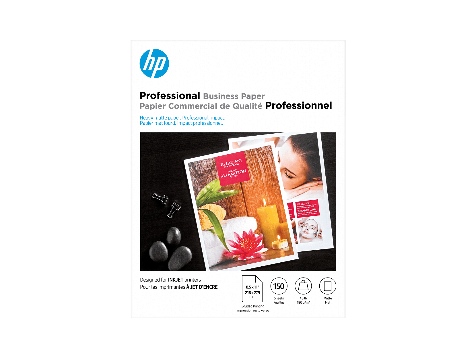 HP Professional Inkjet Matte FSC Paper 180 gsm-150 sht/Letter/8.5 x 11 in