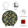 thumbnail image 4 of Picia Hand Drawn Citrus Fruits Elegant Lemons Pattern Bone China Decorative Plate – Wall Decor with Stand and Adhesive, Elegant Ornament for Living Room, Office, or Entryway-7in, 4 of 6